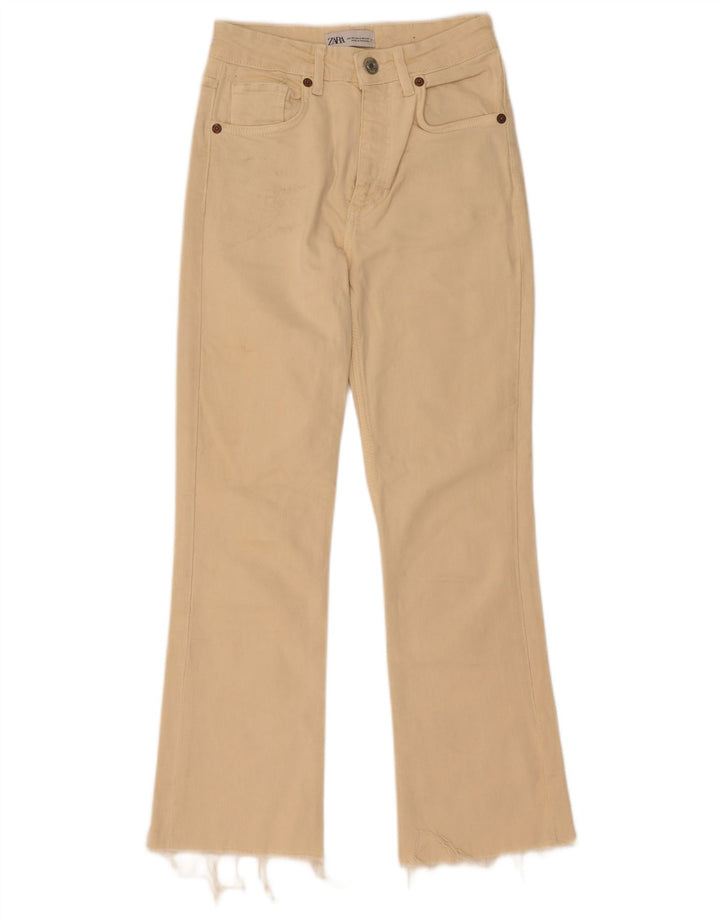 Zara Womens Bootcut Jeans EU 34 2XS W24 L27 Beige