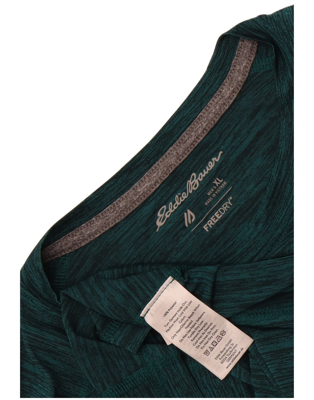 Eddie Bauer Mens Top Long Sleeve XL Green Flecked Polyester