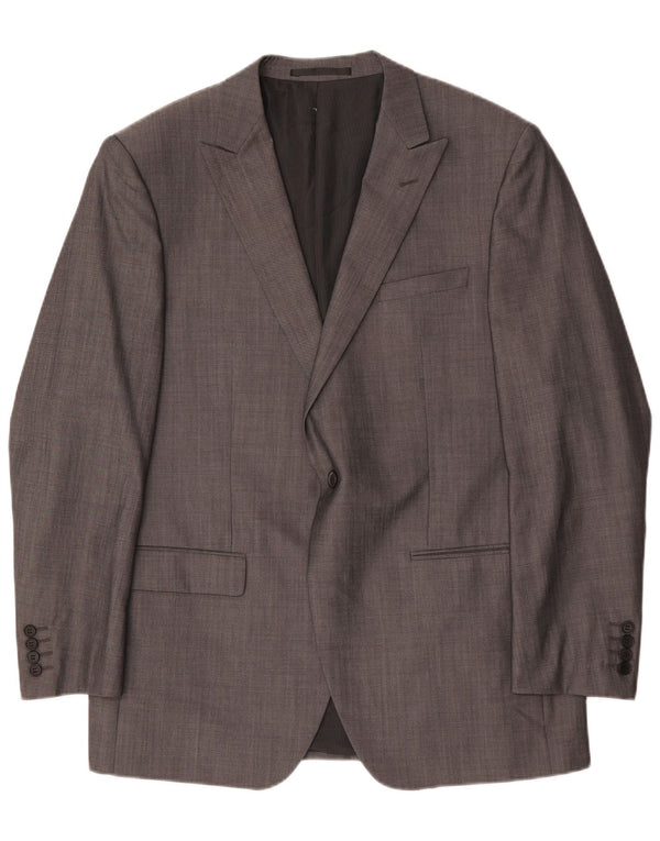 Marks & Spencer Mens Autograph 1 Button Blazer Jacket UK 42 Large Grey Wool