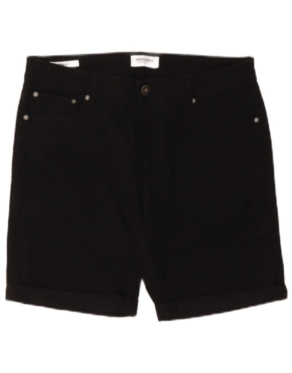 Jack & Jones Mens Regular Casual Shorts Medium W32  Black Cotton
