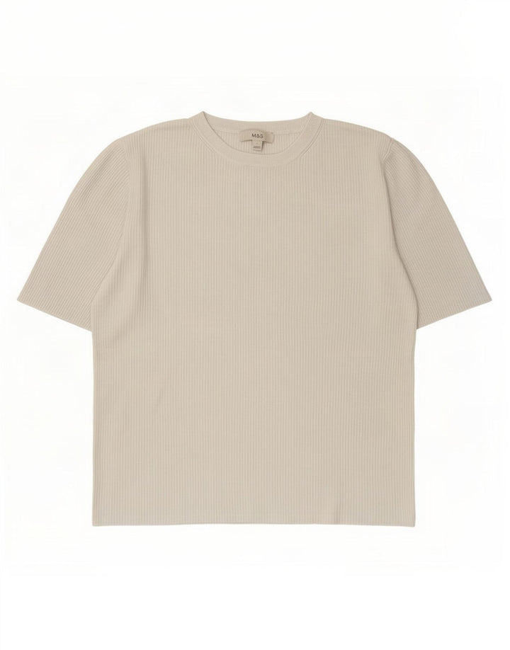 Marks & Spencer Womens T-Shirt Top UK 14 Large White Viscose