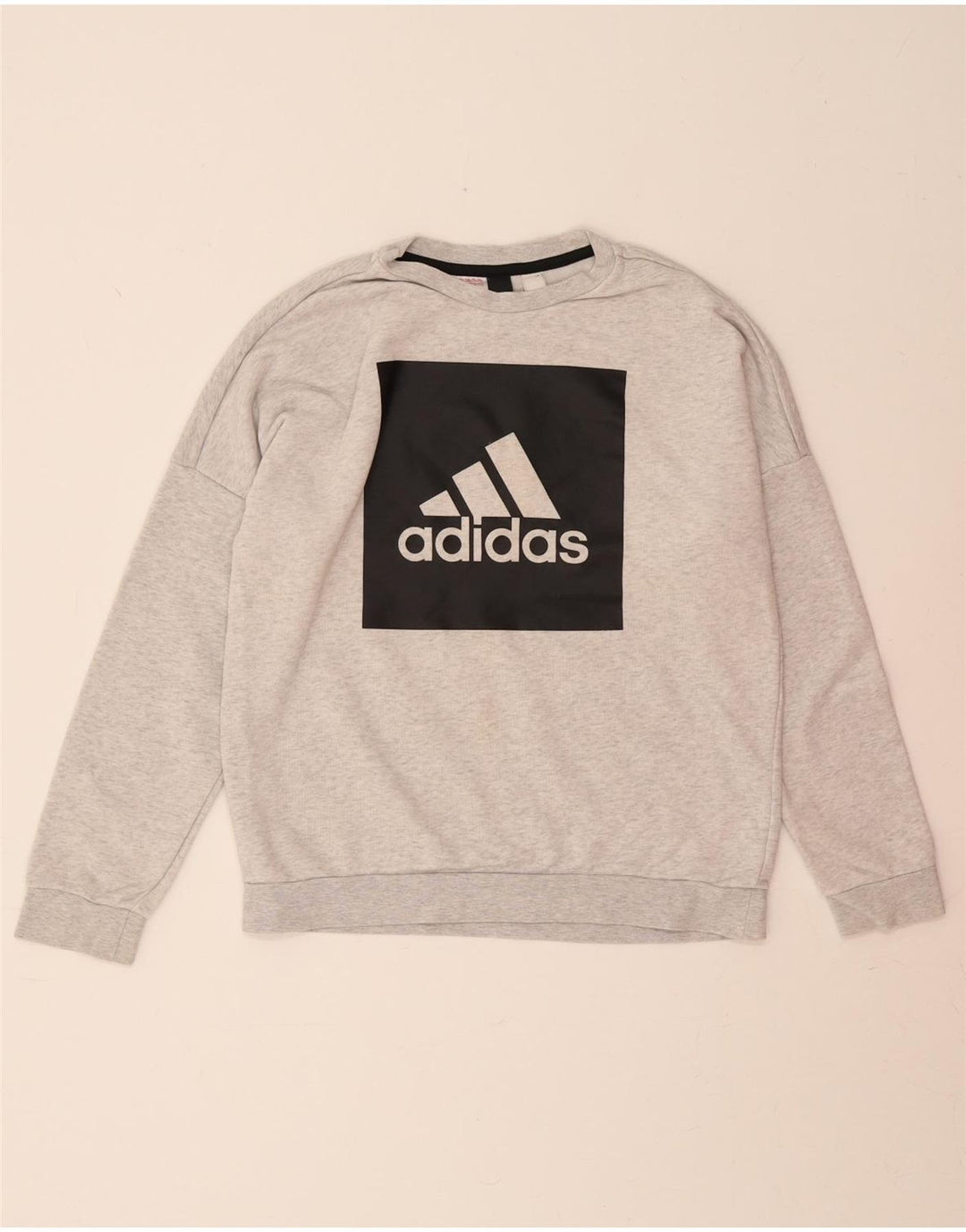 ADIDAS Boys Graphic Sweatshirt Jumper 11-12 Years Grey Cotton Vintage Adidas and Second-Hand Adidas from Messina Hembry 