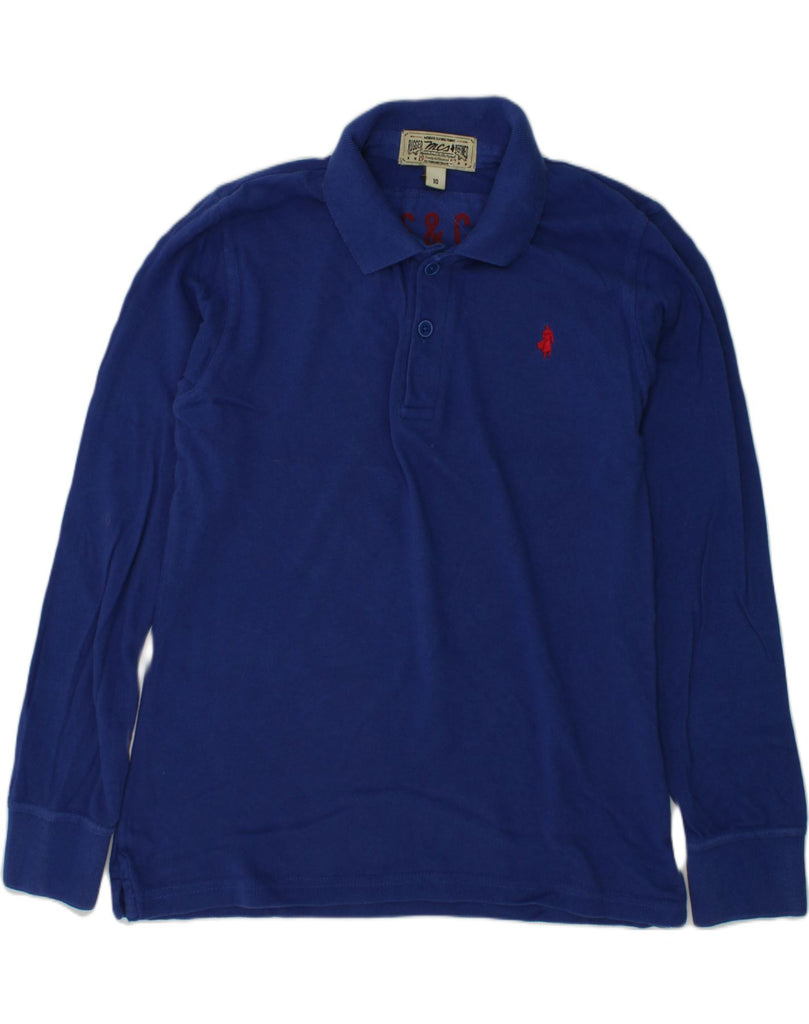 MARLBORO CLASSICS Boys Long Sleeve Polo Shirt 9-10 Years Blue Cotton | Vintage Marlboro Classics | Thrift | Second-Hand Marlboro Classics | Used Clothing | Messina Hembry 