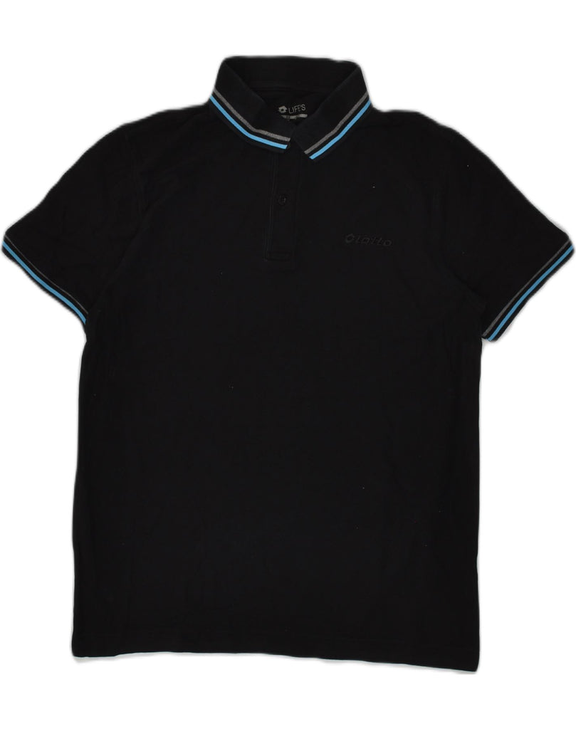 LOTTO Mens Polo Shirt Medium Black Cotton | Vintage Lotto | Thrift | Second-Hand Lotto | Used Clothing | Messina Hembry 