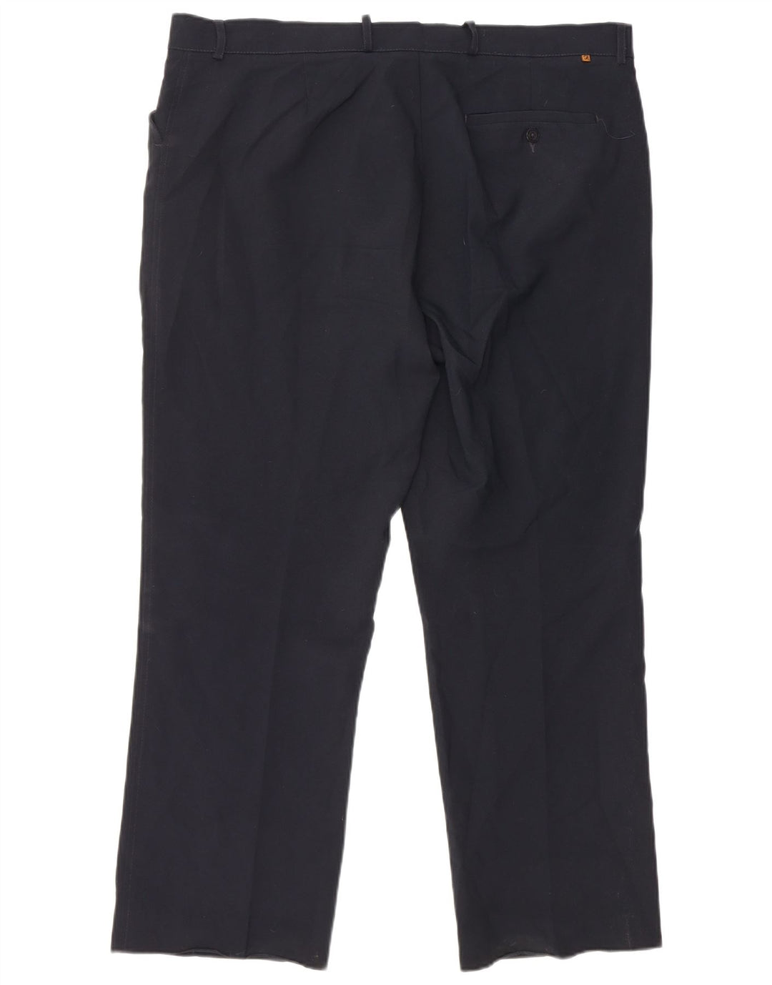Farah Mens Straight Casual Trousers  W40 L29 Navy Blue Polyester