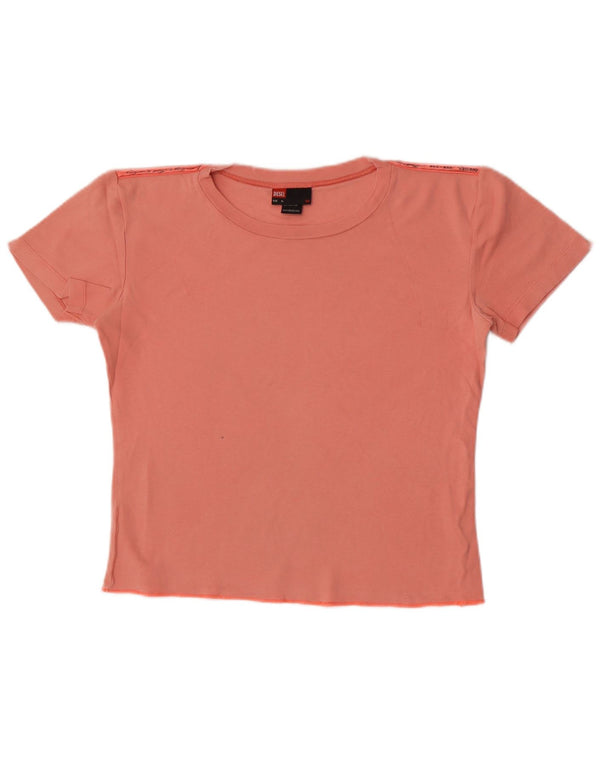 Diesel Womens Crop T-Shirt Top UK 18 XL Pink Cotton
