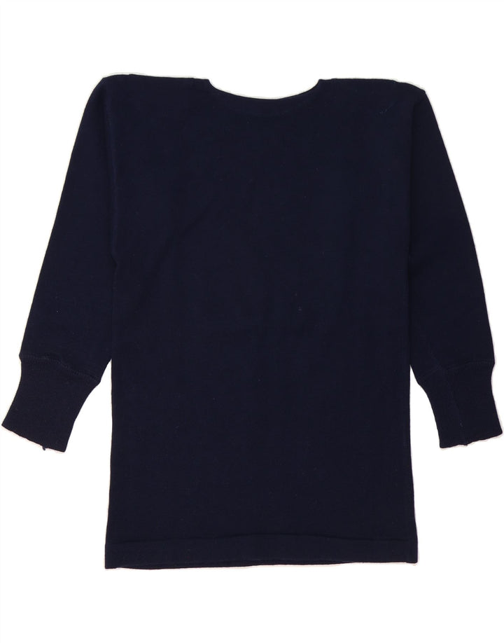 VINTAGE Womens Top Long Sleeve UK 14 Medium Black Vintage Vintage and Second-Hand Vintage from Messina Hembry 