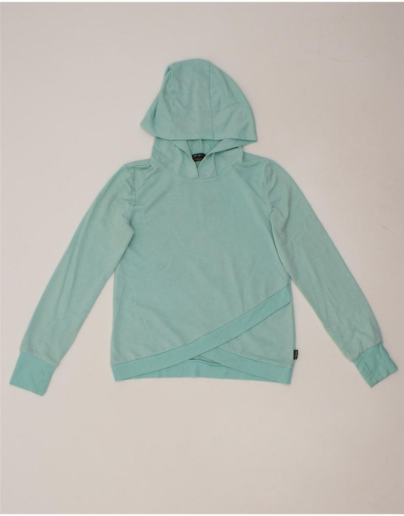 EDDIE BAUER Girls Hoodie Jumper 10-11 Years Medium  Turquoise Polyester Vintage Eddie Bauer and Second-Hand Eddie Bauer from Messina Hembry 