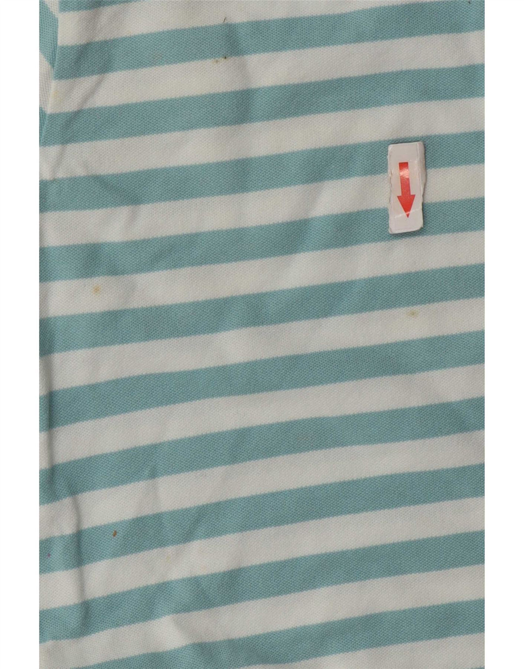 Slam Womens Polo Shirt UK 14 Medium Blue Striped Cotton