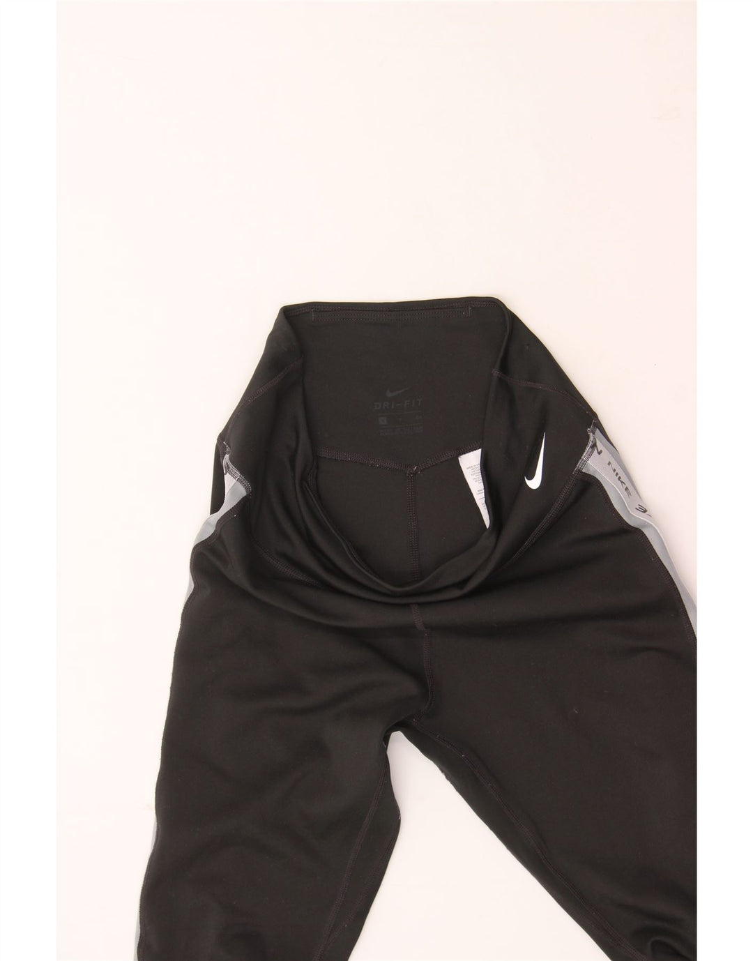 NIKE Womens Dri Fit Graphic Leggings UK 8 Small  Black Colourblock Vintage Nike and Second-Hand Nike from Messina Hembry 