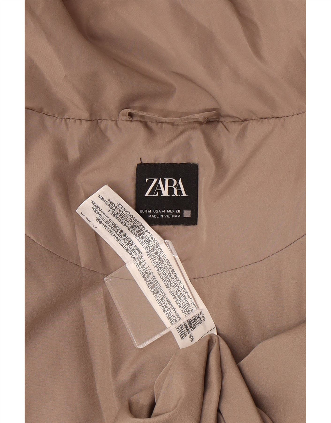 ZARA Womens Oversized Hooded Padded Jacket UK 14 Medium Beige Polyester Vintage Zara and Second-Hand Zara from Messina Hembry 