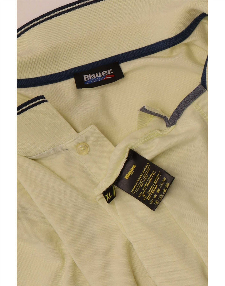 Blauer Mens Polo Shirt XL Yellow Cotton
