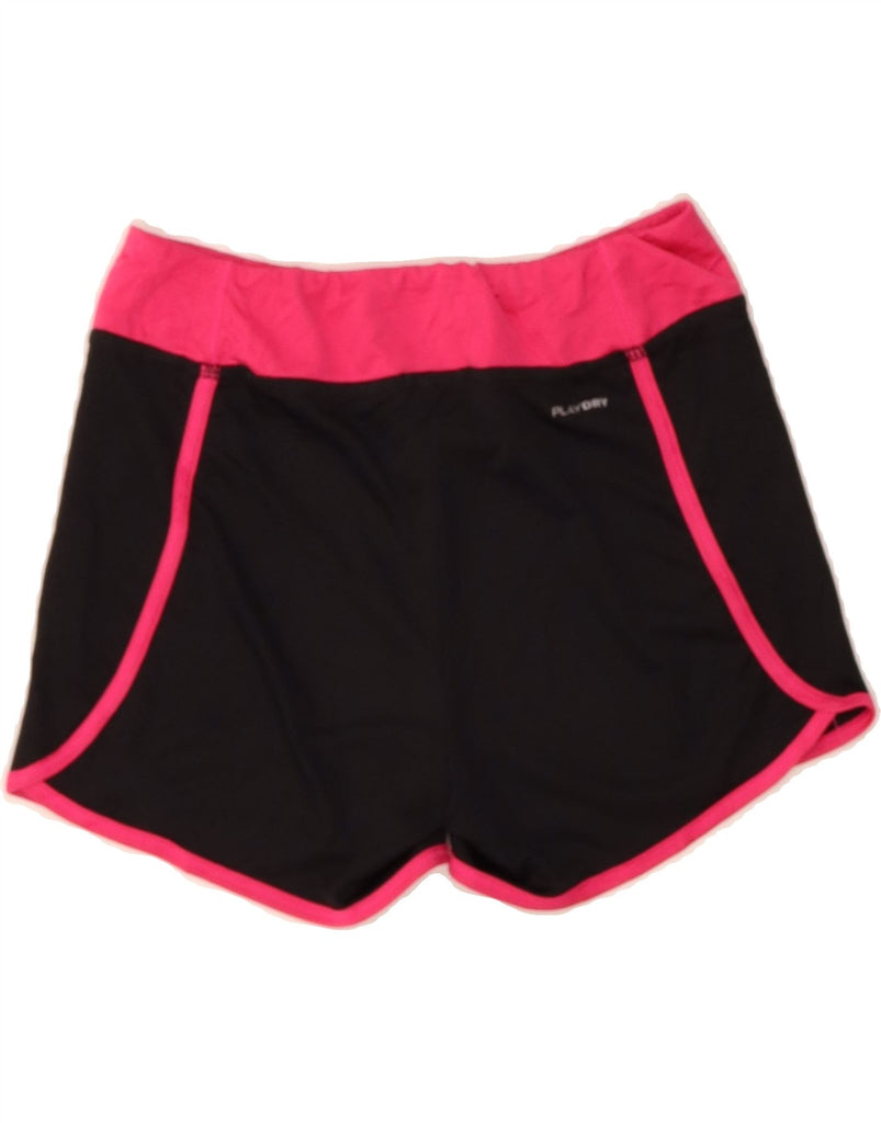 REEBOK Girls Sport Shorts 10-11 Years Medium Black Colourblock Polyester Vintage Reebok and Second-Hand Reebok from Messina Hembry 