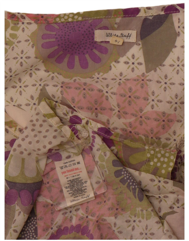 WHITE STUFF Womens Basic Dress UK 14 Medium Purple Floral Cotton