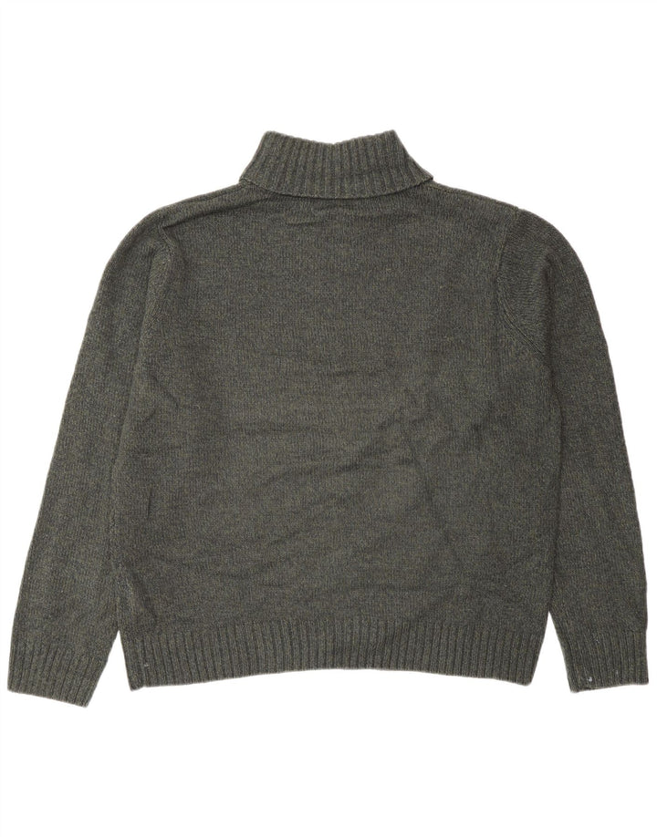 Marks & Spencer Mens Roll Neck Jumper Sweater Large Green Acrylic