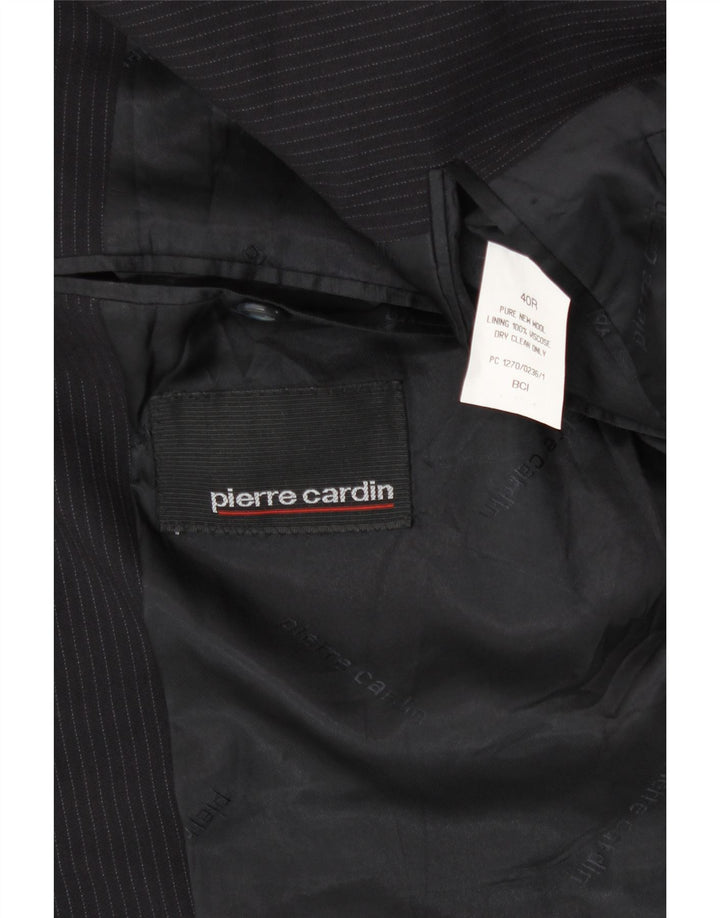 PIERRE CARDIN Mens 3 Button Blazer Jacket UK 40 Large Navy Blue Pinstripe Vintage Pierre Cardin and Second-Hand Pierre Cardin from Messina Hembry 