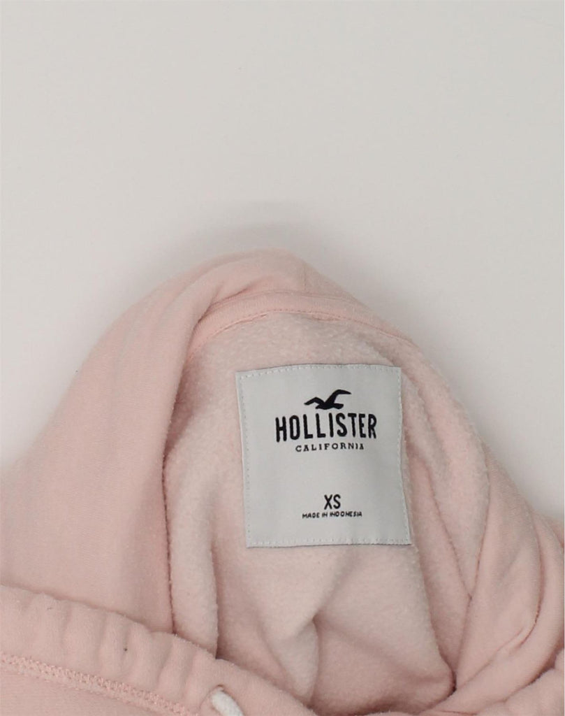 HOLLISTER Womens Oversized Graphic Hoodie Jumper UK 6 XS Pink Cotton | Vintage Hollister | Thrift | Second-Hand Hollister | Used Clothing | Messina Hembry 