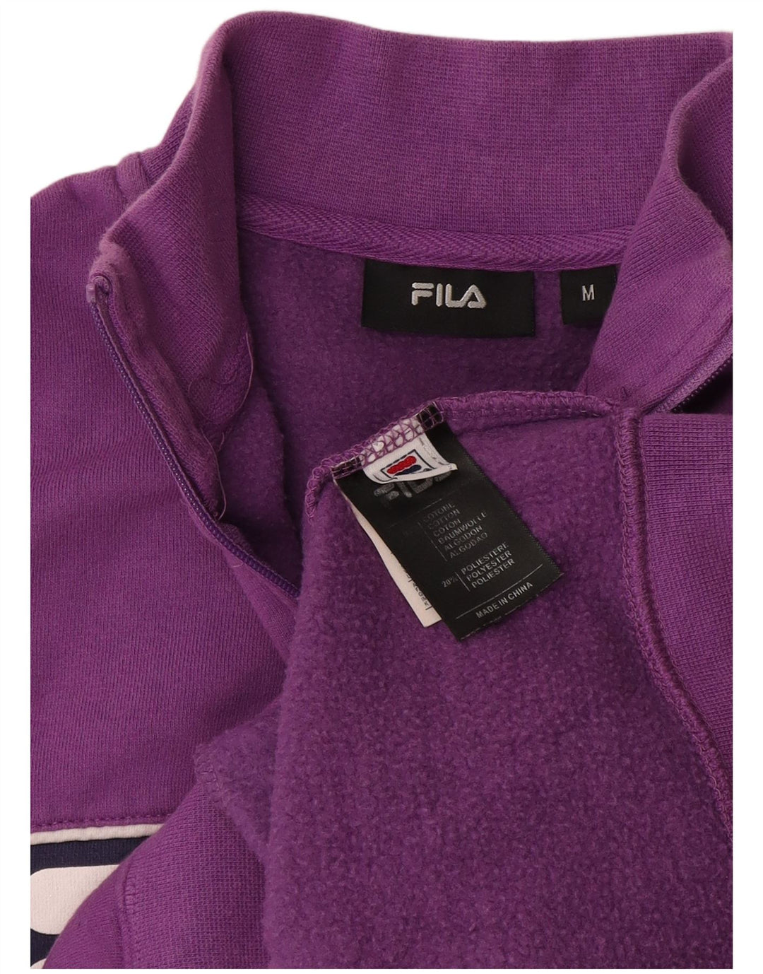 Fila Womens Graphic Tracksuit Top Jacket UK 12 Medium Purple Colourblock