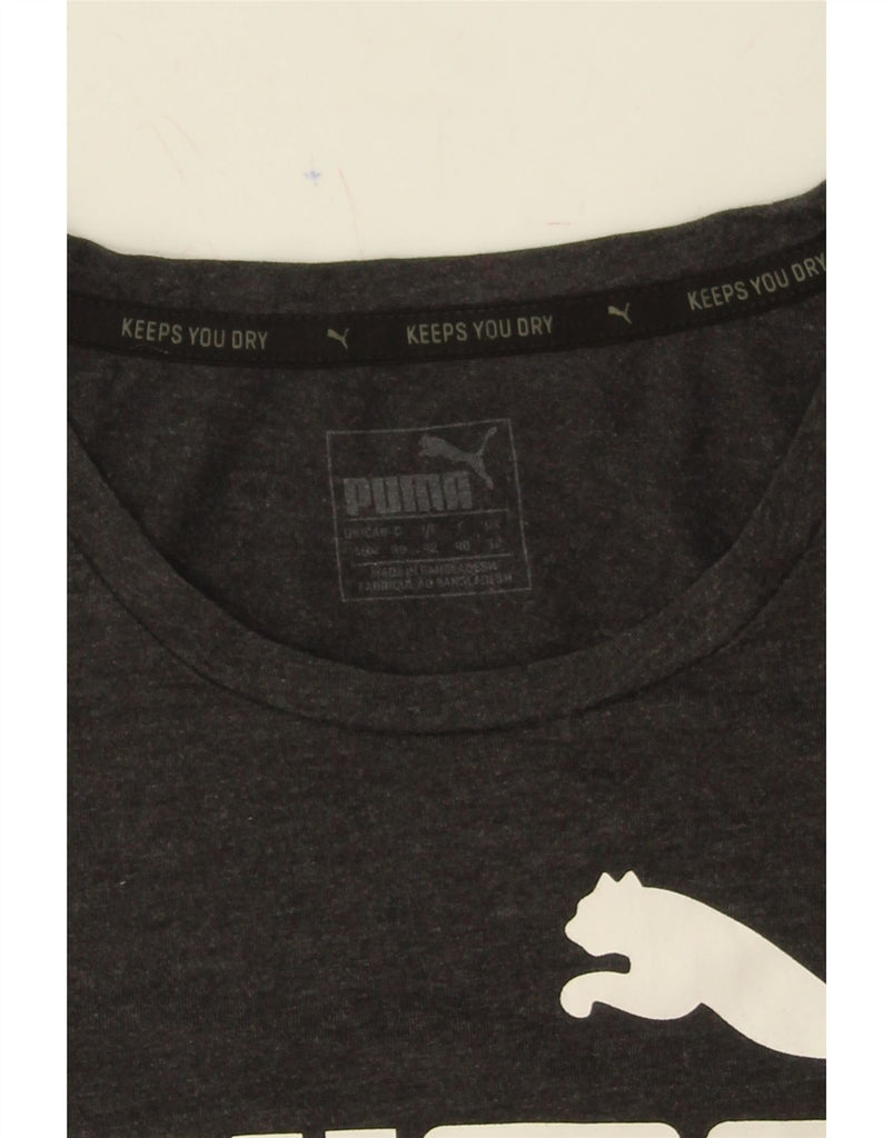 PUMA Womens Graphic T-Shirt Top UK 12 Medium Grey Polyester Vintage Puma and Second-Hand Puma from Messina Hembry 