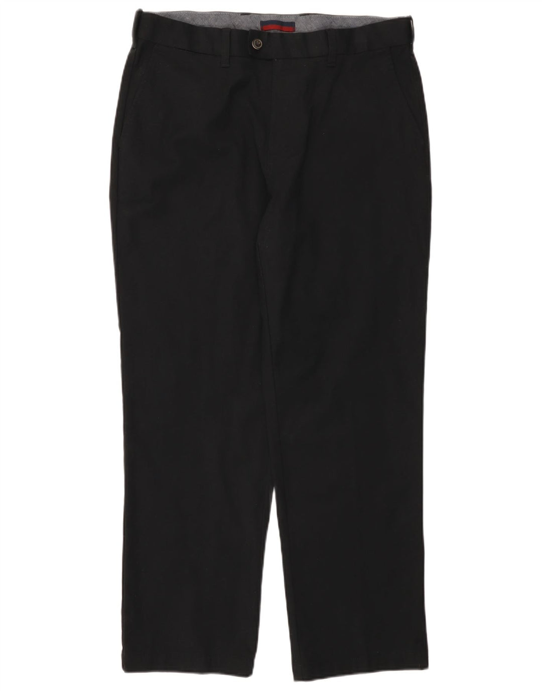 Marks & Spencer Mens Straight Suit Trousers W36 L29 Black Cotton