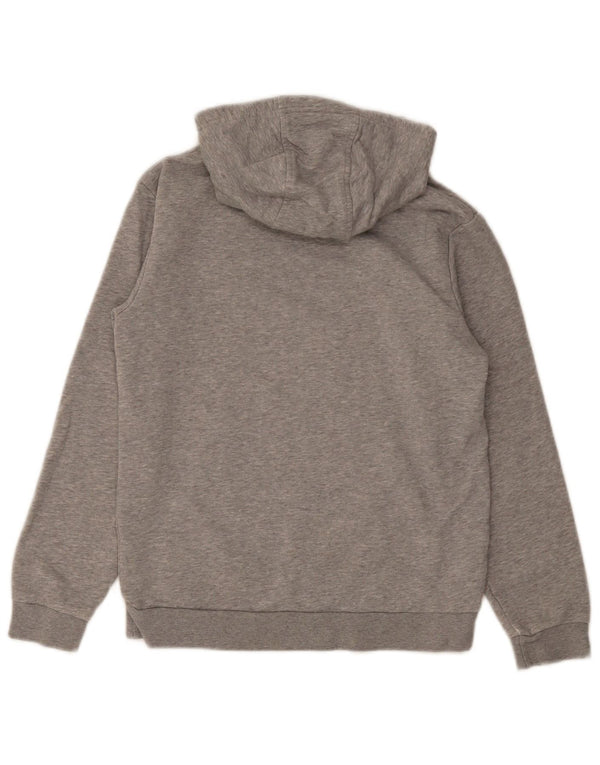 ADIDAS Boys Graphic Hoodie Jumper 11-12 Years Grey Flecked Cotton