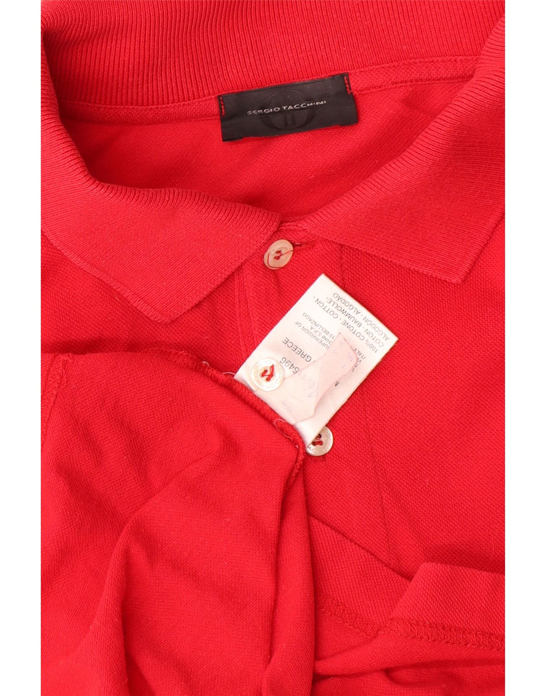 Sergio Tacchini Mens Polo Shirt IT 46 Small Red Cotton