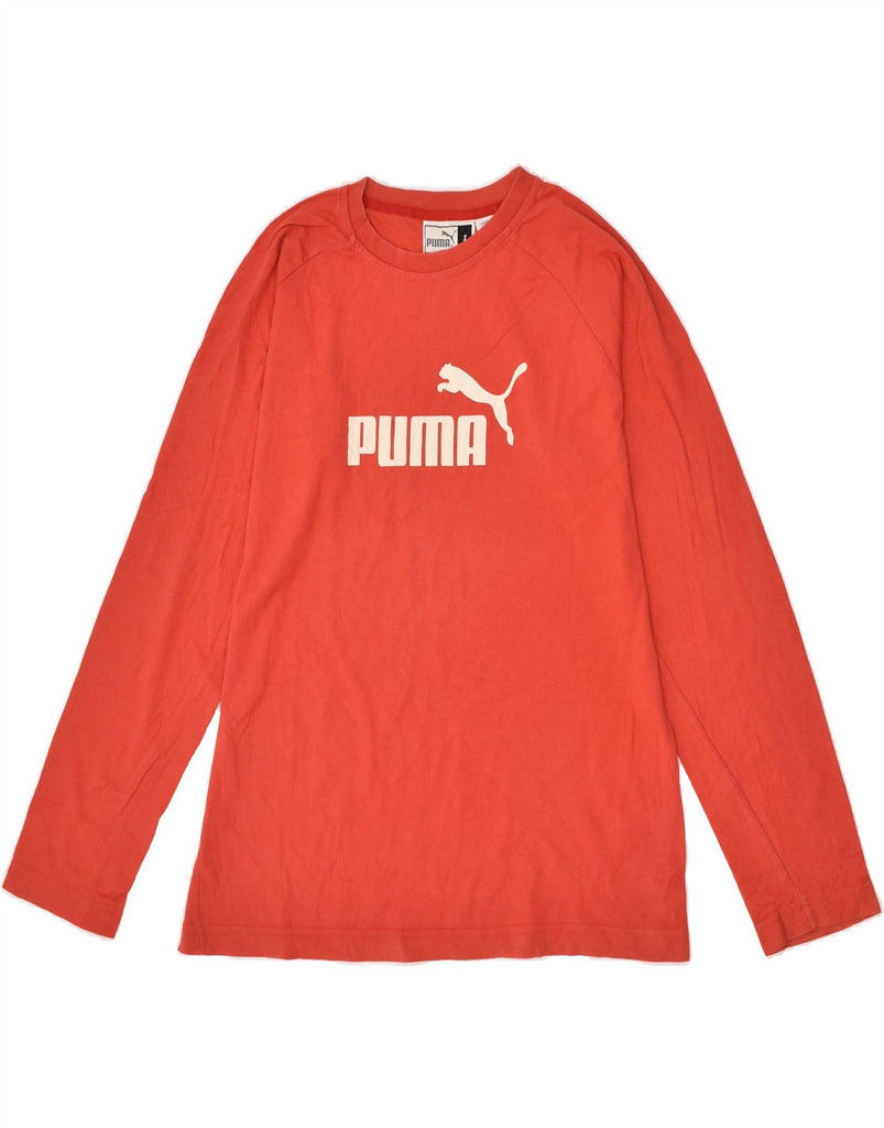 PUMA Mens Graphic Top Long Sleeve Small Red Cotton | Vintage Puma | Thrift | Second-Hand Puma | Used Clothing | Messina Hembry 