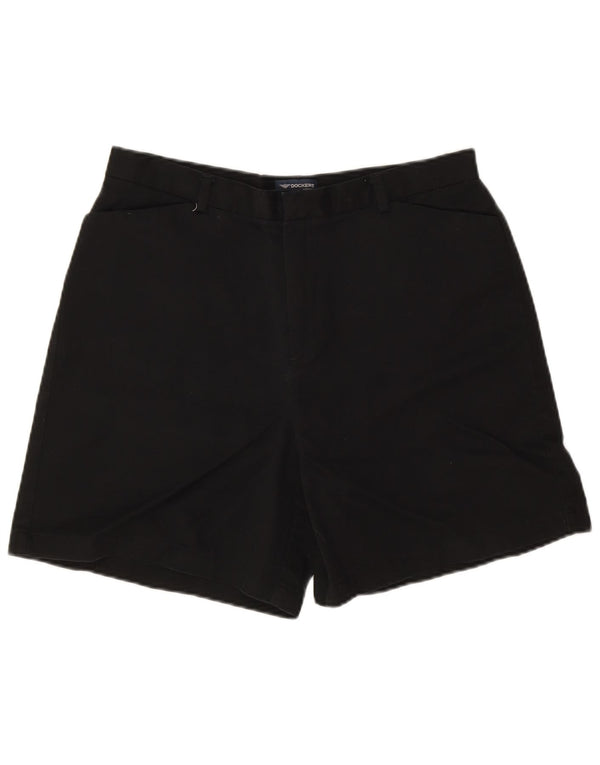 Dockers Womens Stain Defender Casual Shorts US 12 Large W30  Black Cotton