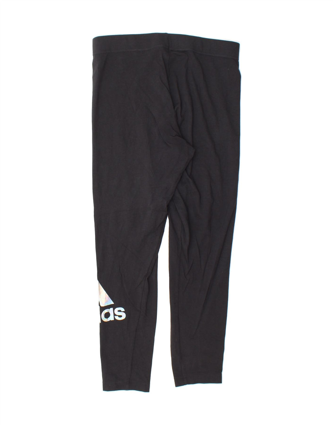 ADIDAS Womens Graphic Leggings UK 14 Medium  Black Vintage Adidas and Second-Hand Adidas from Messina Hembry 
