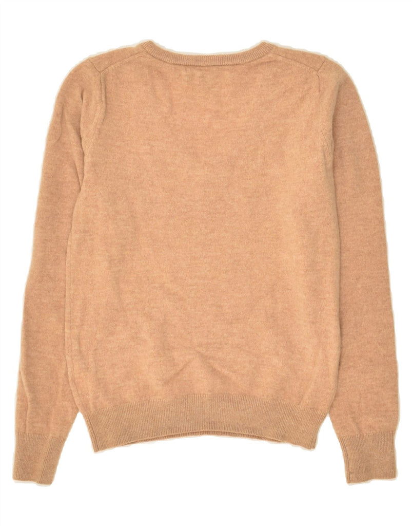 GANT Womens V-Neck Jumper Sweater UK 6 XS Beige Wool | Vintage Gant | Thrift | Second-Hand Gant | Used Clothing | Messina Hembry 