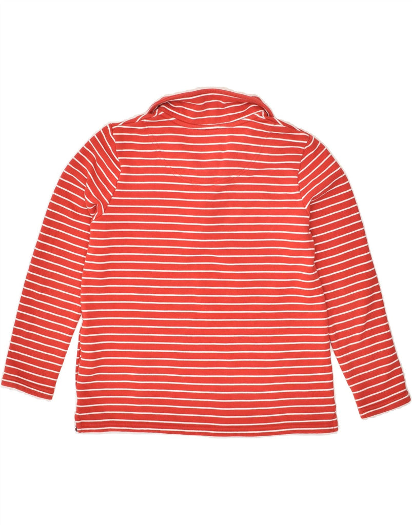 JOULES Womens Zip Neck Sweatshirt Jumper UK 6 XS Red Striped Cotton | Vintage Joules | Thrift | Second-Hand Joules | Used Clothing | Messina Hembry 