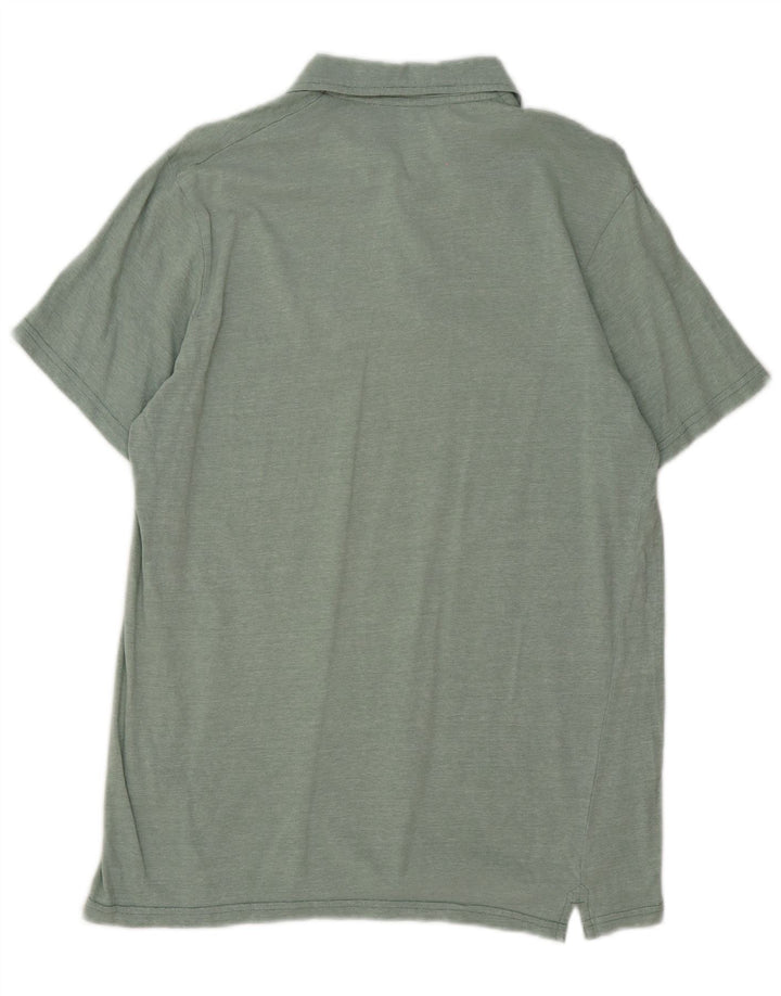 Mountain Warehouse Mens Polo Shirt Medium Green Pinstripe Cotton