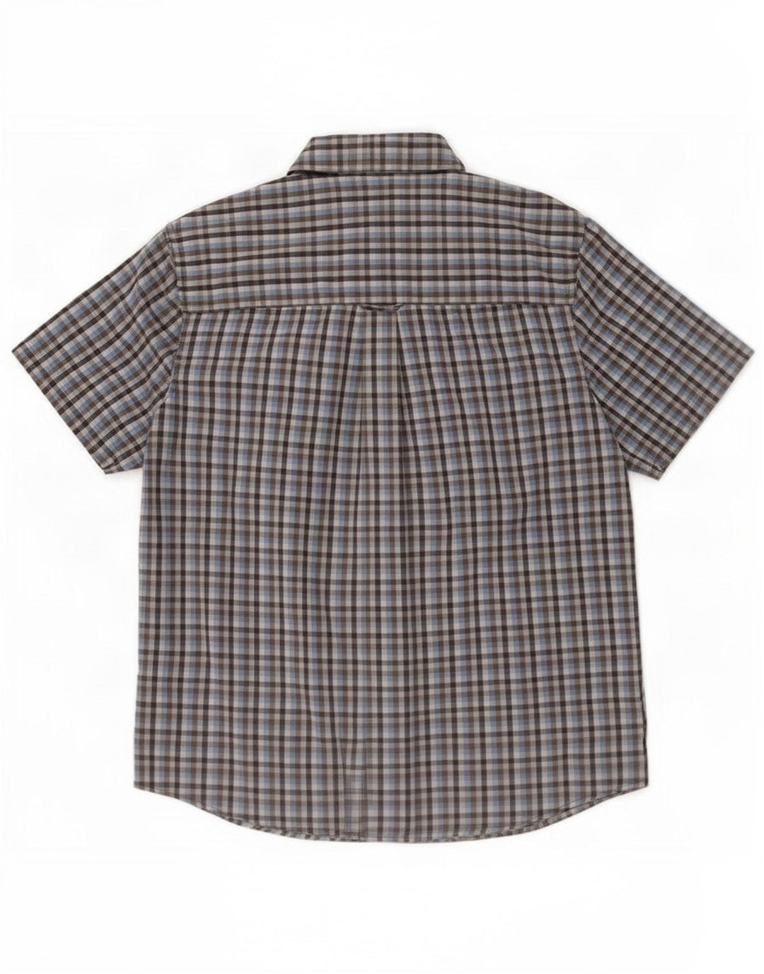 Chaps Mens Easy Care Short Sleeve Shirt Large Multicoloured Gingham Cotton