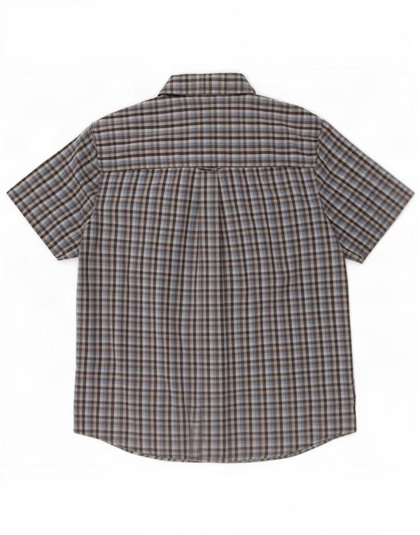 Chaps Mens Easy Care Short Sleeve Shirt Large Multicoloured Gingham Cotton