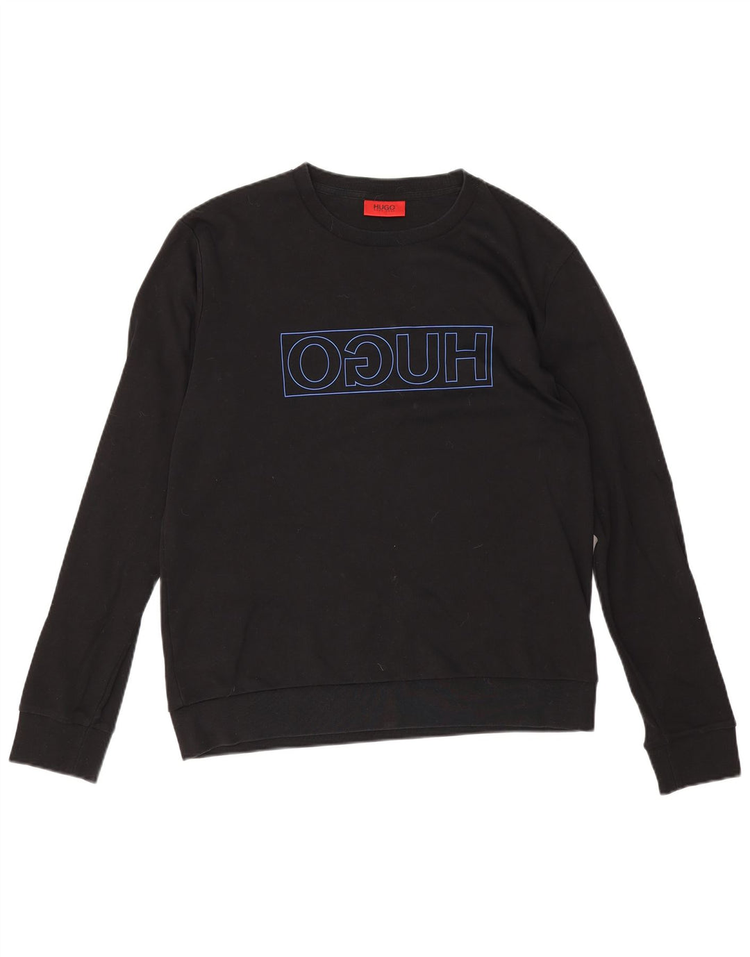 Hugo Boss Mens Graphic Sweatshirt Jumper Large Black Cotton