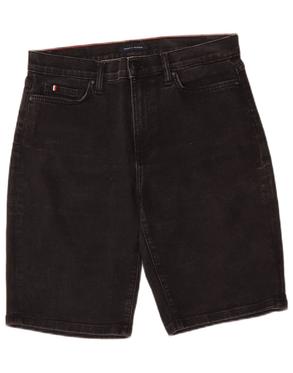 Tommy Hilfiger Womens Bermuda Slim Denim Shorts W29 Medium  Black Cotton