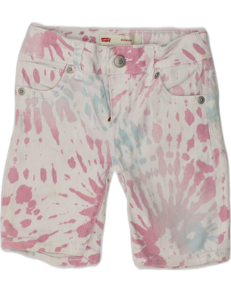 LEVI'S Girls Denim Bermuda Shorts 2-3 Years W20  Multicoloured Tie Dye | Vintage Levi's | Thrift | Second-Hand Levi's | Used Clothing | Messina Hembry 