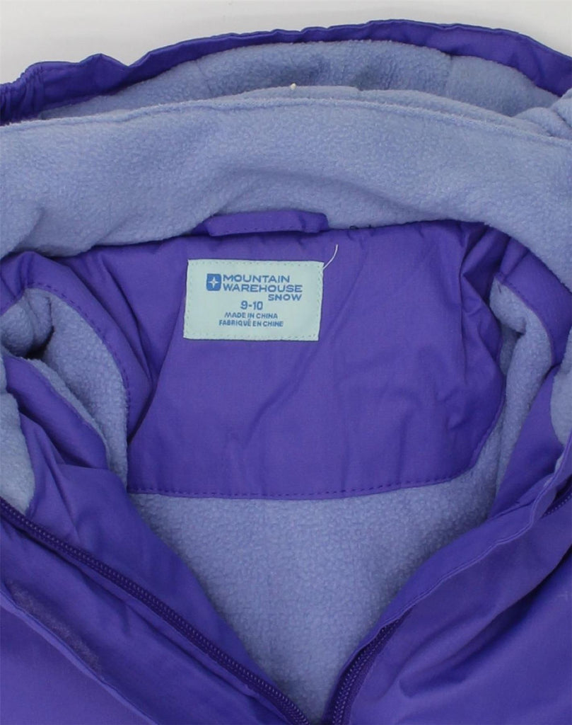 MOUNTAIN WAREHOUSE Girls Hooded Windbreaker Jacket 9-10 Years Blue | Vintage Mountain Warehouse | Thrift | Second-Hand Mountain Warehouse | Used Clothing | Messina Hembry 