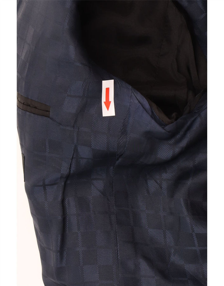 Hugo Boss Mens 2 Button Blazer Jacket UK 42 XL Navy Blue Houndstooth