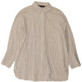 Zara Womens Longline Oversized Shirt UK 10 Small White Pinstripe