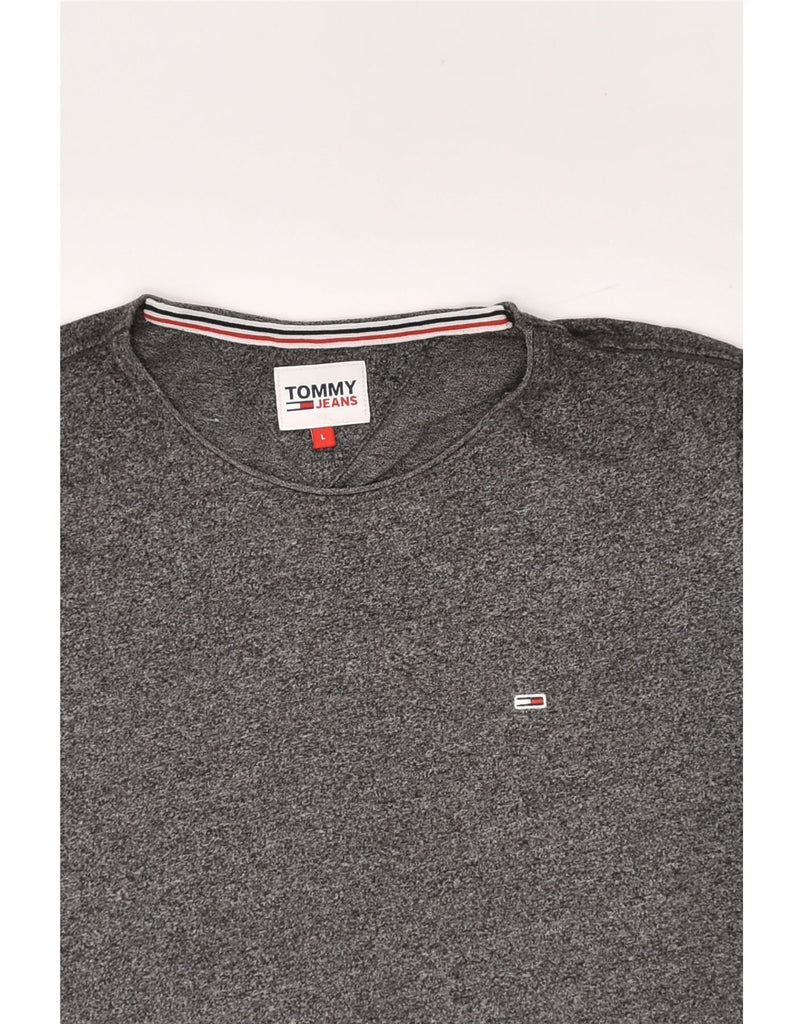 TOMMY HILFIGER Mens T-Shirt Top Large Grey Flecked | Vintage Tommy Hilfiger | Thrift | Second-Hand Tommy Hilfiger | Used Clothing | Messina Hembry 