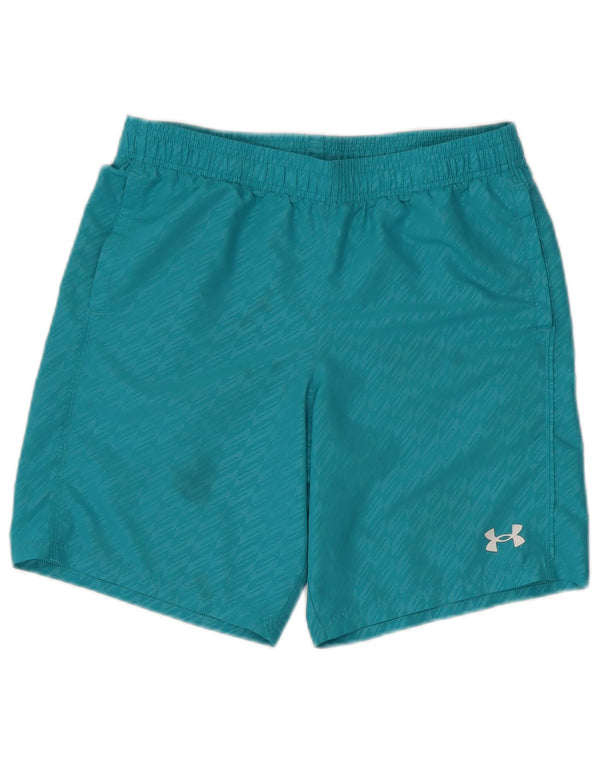 UNDER ARMOUR Boys Sport Shorts 13-14 Years XL Turquoise Geometric