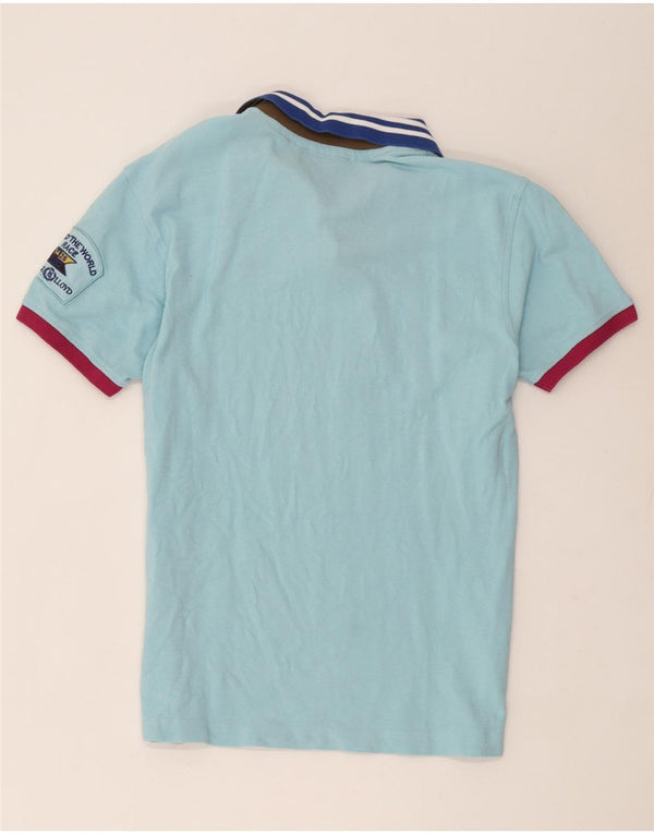 Henri Lloyd Mens Graphic Polo Shirt XL Blue Colourblock Cotton