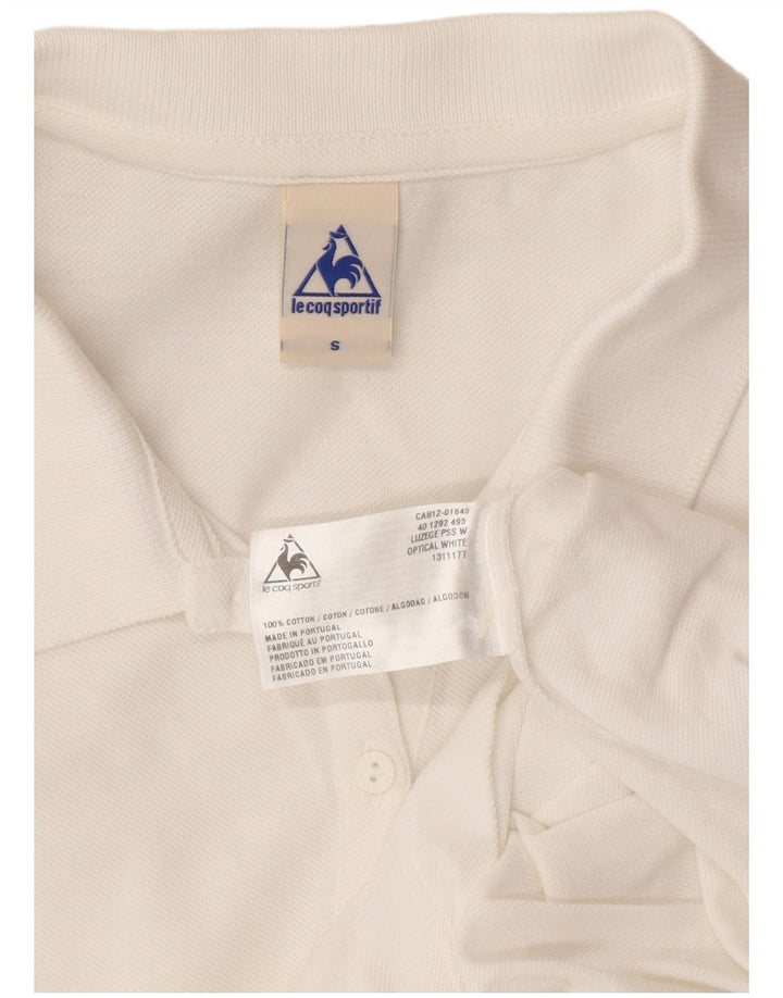 LE COQ SPORTIF Womens Polo Shirt UK 10 Small White Cotton