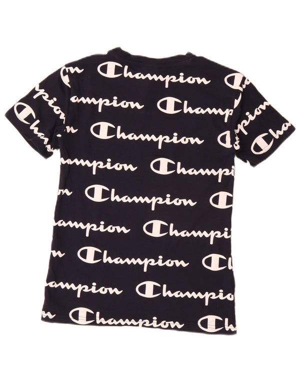 Champion Boys Graphic T-Shirt Top 9-10 Years Medium Navy Blue Cotton