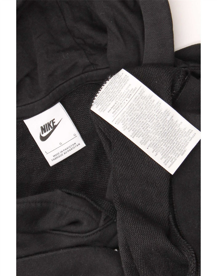 Nike Mens Hoodie Jumper Large Black Cotton