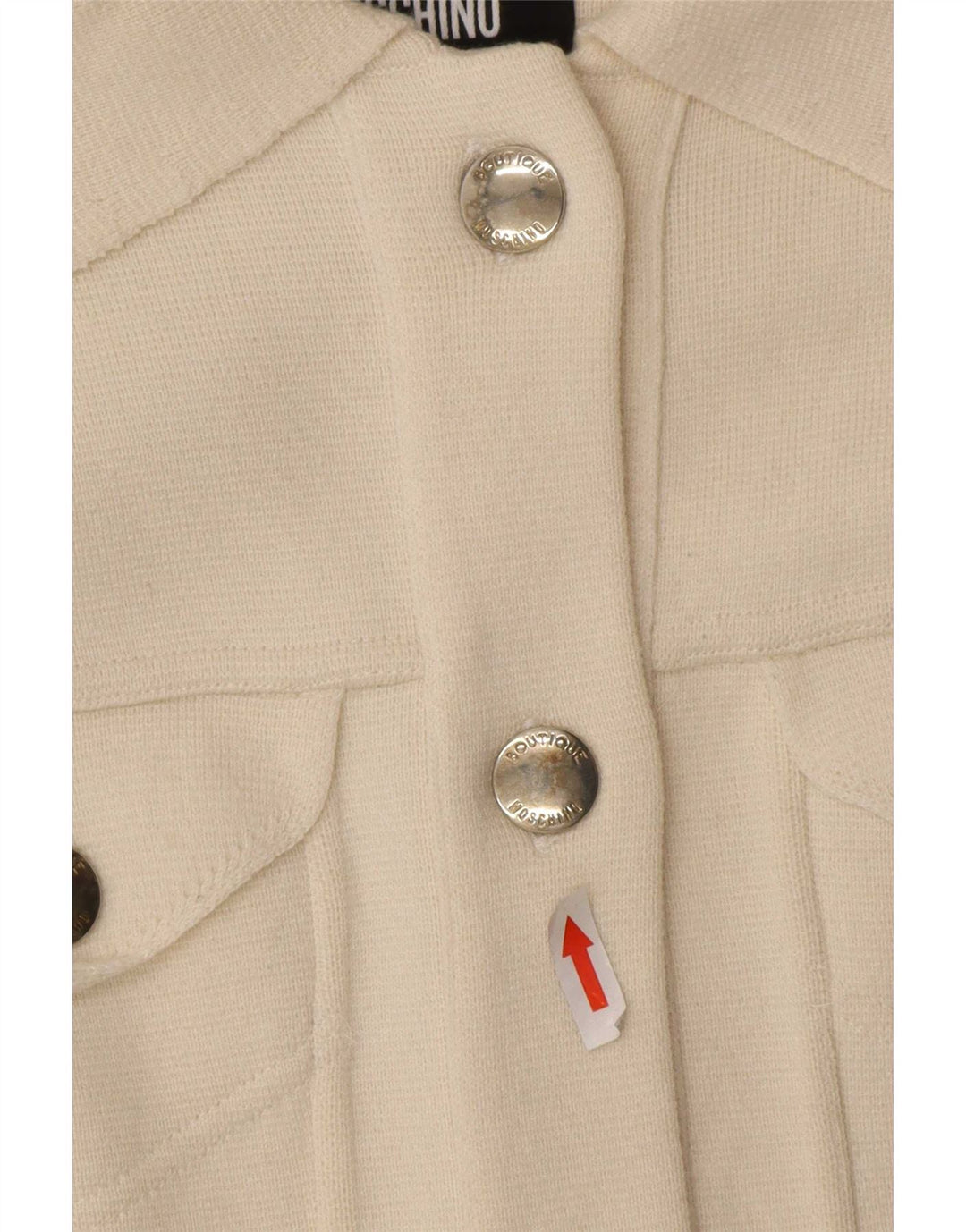 Moschino Womens Cardigan Sweater UK 8 Small Off White Wool