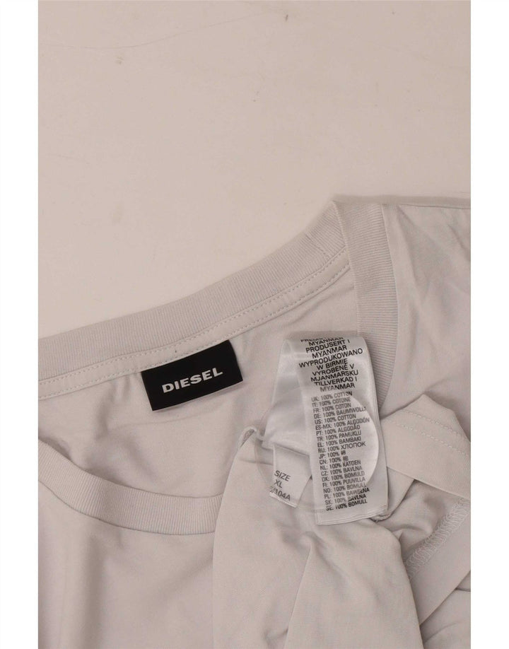 Diesel Mens Graphic T-Shirt Top XL White Cotton
