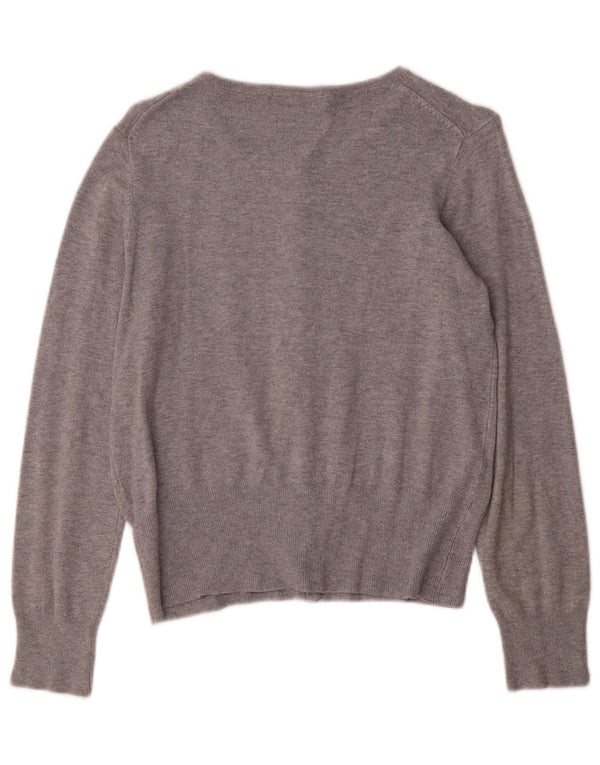 Marks & Spencer Womens Stretch Cardigan Sweater UK 10 Small Grey Flecked