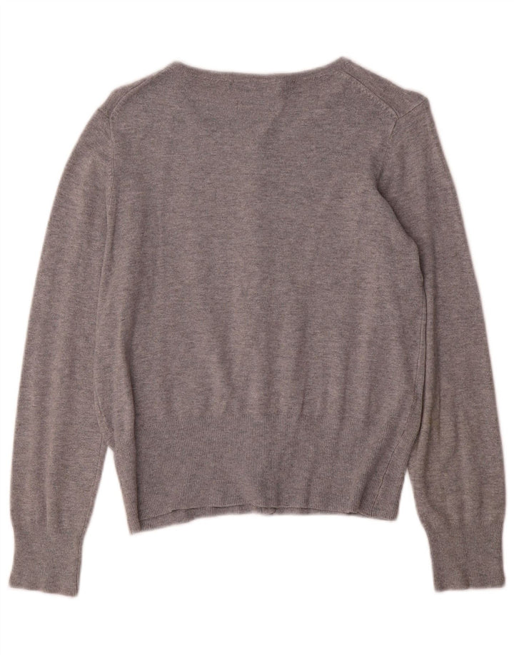 Marks & Spencer Womens Stretch Cardigan Sweater UK 10 Small Grey Flecked